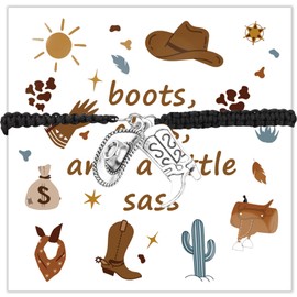 Cowgirl Boot Bracelet Horse Lovers Gifts Equestrian Gifts for Horse Rider Owners Gifts Cowgirl Jewelry for Girls Women (Cowgirl Boot Br CA)