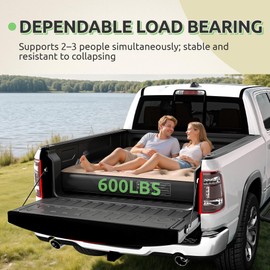 GOOBED Inflatable SUV Camping Mattress with Pump & Accessories, 10-Inch Thick Air Bed with Pillows, Storage Bag & Patch Kit, Fits 4Runner, Jeep, and Most Midsize to Large SUVs (Gray)