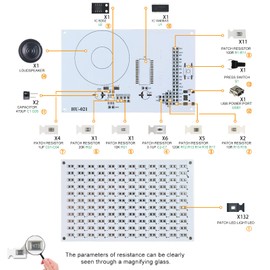 YIDAB Soldering Practice Kit 5in1 DIY Music Spectrum Senior SMD Two-sided SMT Circular LED 0805 Small SMD Circuit Kit Learn Soldering Kit For Beginners