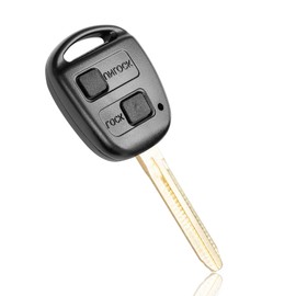 Toyota Key Fob Cover Replacement for Toyota Yaris Corolla Avensis RAV4 Celica Camry Echo Prado Remote Car Key Case Shell, 2 Button Toyota Key Fob Repair Kit (With Rubber Pad & Blade)