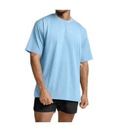 YawYews Men’s Fashion Athletic T-Shirts Short Sleeve Casual Tee Plain Loose Workout Gym Streetwear Shirts Blue