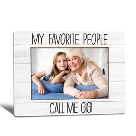 WTOGQ My Favorite People Call Me Gigi Picture Frame, Mother's Day Gifts for Gigi Grandma, Best Grandma Gifts Photo Frame 4X6, Grandmother Wooden Photo Picture Frames for Desk Tabletop Decor