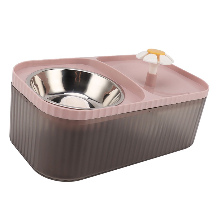 Cat Water Fountain Food Bowl High Capacity Quiet 2 In