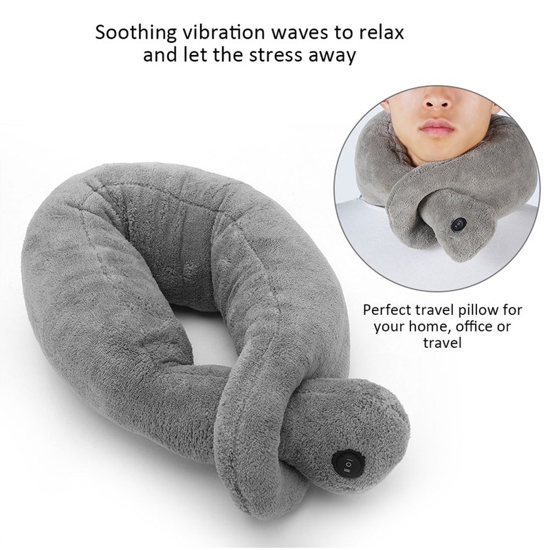 Vibrating Massaging Neck Pillow Massage Therapy Cushion Relax Muscles Relieve