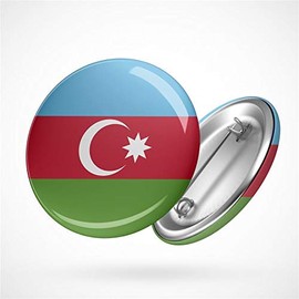 Hellweg Druckerei Button Badge Azerbaijan Azerbaijan Republic Flag Badge Gift Idea Badge Pin