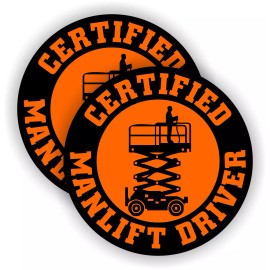 Unbranded/Generic 2x Manlift Driver Hard Hat Stickers / Safety Helmet Decals Funny Scissors Lift