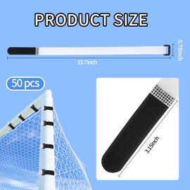 Soccer Goal Net Attachment Straps: 50pcs Attachment Straps for Holding Soccer Placement Nets to The Goal Posts for Boys Kids Soccer Training 14 x 0.8 Inch (White)