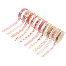 VILLFUL 10 Rolls Hot Stamping Tape Handbook Decors Scrapbook Decor Tape Present Wrapping Tape Scrapbook Tapes Paper Tape Multi-Purpose Tape Decorative Paper Tapes