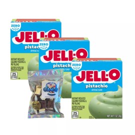 Jell-O Pudding 1oz Box(3-Pack) 1oz Ice Cream Bites (Zero Sugar Pistachio)
