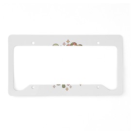 CafePress Retro Shamrocks Aluminum License Plate Frame, License Tag Holder