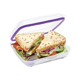 Smash Leakproof Sandwich Lunch Box Purple | BPA-Free, Reusable & Eco-Friendly | Airtight Food Storage Container for School, Work & Travel | Dishwasher Safe & Durable Lunch Solution
