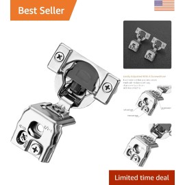 10x Heavy-Duty 1-1/2 Inch Satin Nickel Soft Close Hinges for Kitchen Cabinets