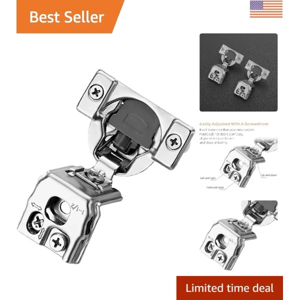 10x Heavy-Duty 1-1/2 Inch Satin Nickel Soft Close Hinges for