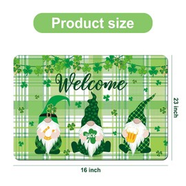 Bicuces St. Patrick's Day Party Decorations St. Patrick's Day Bath Mat St. Patrick's Day Bathroom Rug Happy St. Patrick's Day Bath Mat Shamrock Gnomes Bath Rug for St. Patrick's Day Party Supplies