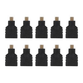10 Pcs Black ABS Micro HDMI to HDMI Adapter Connector Support 1080P for Raspberry Pi 4B