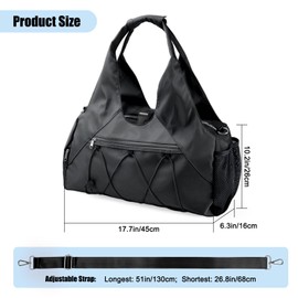 SIVENKE Sports Bag for Women Yoga Bag with Shoe Compartment & Wet Compartment Travel Bag Carry Bag for Yoga Mats Leisure Handbag Swimming Bag Gym Bag for Men and Women