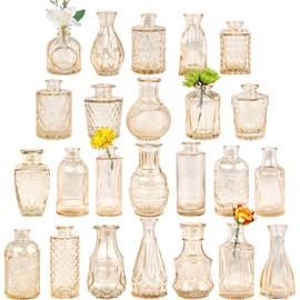 TBWIND Glass Bud Vase Set of 24, Small Clear Flower Vases for Centerpieces in Bulk, Mini Vintage Vase for Wedding Decor, and Home Table Décor