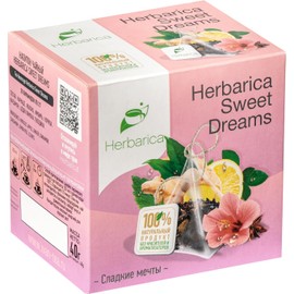 Herbarica Sweet Dreams Herbal All Natural Tea in 20 Pyramids 2g Each with Apple, Ginger & Cinnamon Net 40g/1.41oz