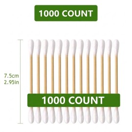 Bamboo Cotton Swabs 1000 Count Double Tipped Buds 3 inch Eco Friendly