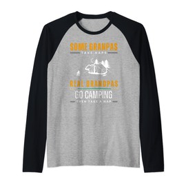 campers' catnap: grandpas' humorous outdoor snooze tee Raglan Baseball Tee