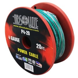 Absolute P420GR 4 Gauge Spool Multi-Strand 20 Feet Power Wire Cable (Green)