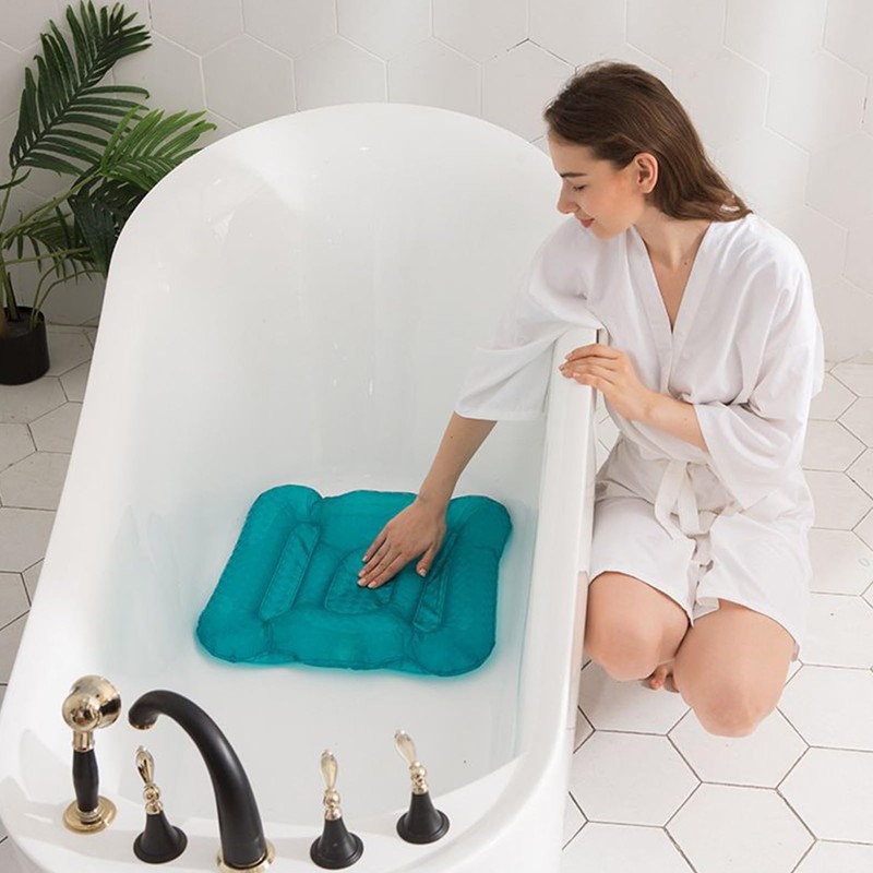 Bath Pillow,Inflatable Body Bath Pillow - Ergonomic Anti-Slip Bathing Massage