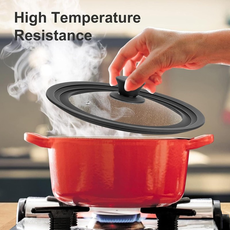 Universal Lid for Pots, Pans and Skillets, Tempered Glass Lid