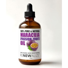 Aceite facial hidratante de semillas de maracuyá (maracuyá) para el rostro Prensado en frío y sin refinar Para todo tipo de piel Botella grande de 4 fl oz