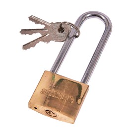 Amtech T1500C 38mm Solid Brass Long Shackle Padlock, Small Padlock with Keys for Lockers, Toolboxes, Cupboards or Sports Bags