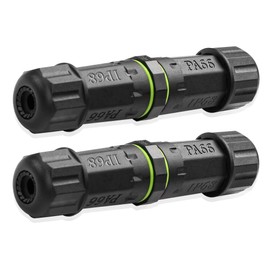 JSADZKJ Waterproof Electrical Cable Connector 3 Pin IP68 Outdoor Cable Waterproof Coupler Support to 3.5-10mm Wire Diameter for Outdoor billboards, Tunnel Lights, Street Lights 2 Pcs (3PIN)