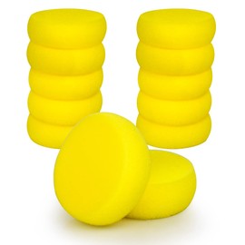 12 Pcs Yellow Round Painting Sponges Applicator Watercolor Synthetic Sponges Artist Sponges for Painting, Ceramics, Pottery, Watercolor, Household Use & More (3 Inch)