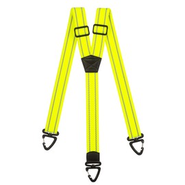 Olata Men’s Hi-Vis Reflective Braces/Suspenders with Extra Wide Straps and Plastic Carabiner Clips - 4cm, Y-Shape, Yellow