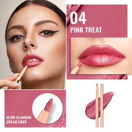 OULAC Matte Pink Lip Liner, Waterproof Lipliner Pencil Lasts 24H +, Highly Pigmented, Smooth Formula, Contour Your Lips, Vegan & Cruelty Free (04) Pink Treat