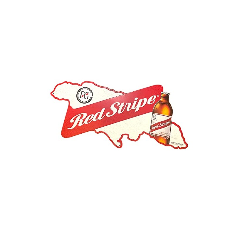 Red Stripe Lager Beer Jamaica Metal Tin Tacker Sign |
