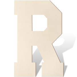 Large Wooden Letters 17 Inch, Big Wood Letters R Shape Cutout Alphabet Unfinished Vintage Sports Varsity Style Paintable Wooden Letters for Wall Decor Nursery Name Painting Crafts Party Room Decor