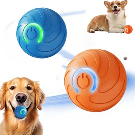 Velmoriah Smart Jumping Ball for Dogs, 2025 New Upgraded Dog Bouncing Ball, Interactive Dog Toys with Motion Chew-Resistant Design for Dogs & Cat (2PCS Orange & Blue)