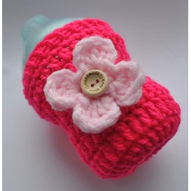 Bright Pink Baby Bottle Cosy Sleeve Pouch Holder Durable Gift For Baby