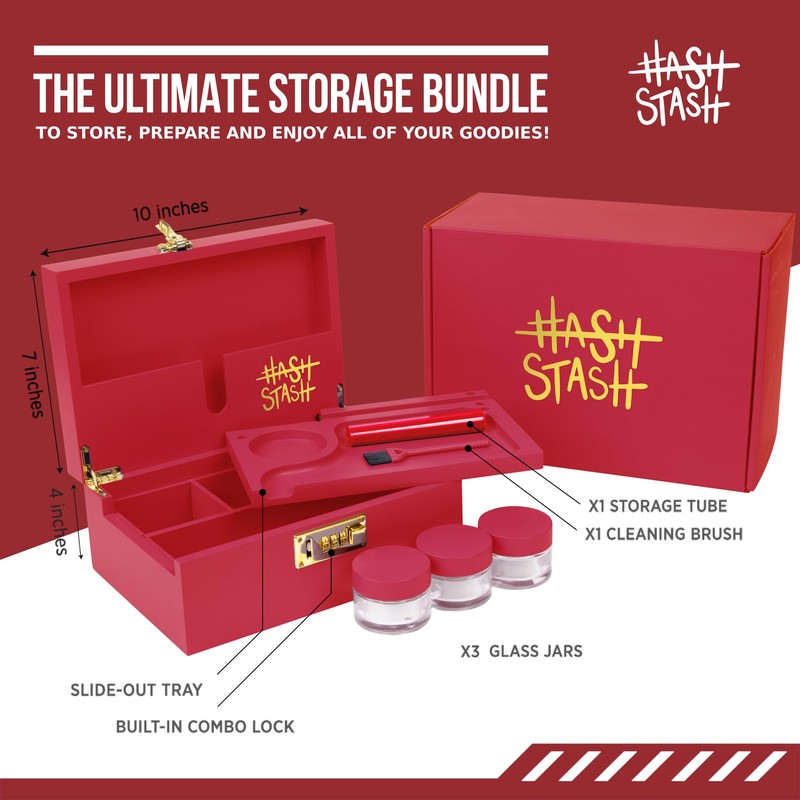 HASHSTASH - The OG Storage Box (Red/Gold)