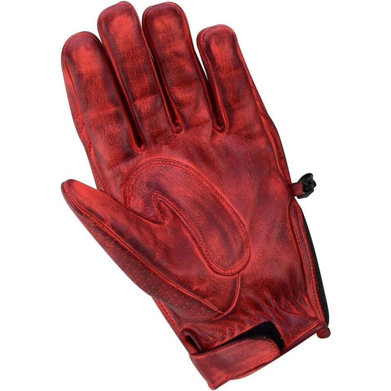 BOSMOTO Sporty motorcycle leather gloves, chopper leather gloves, red (L)