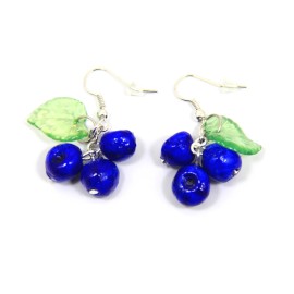 SomeBijoux4You Blueberry Earrings Summer Polymer Clay Jewelry Fashion Unusual Women Earrings