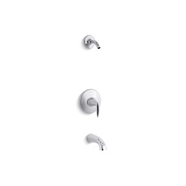 Kohler TLS45104-4-CP Alteo Rite-Temp Bath and Shower Valve Trim with Lever Handle and Spout, Less Showerhead
