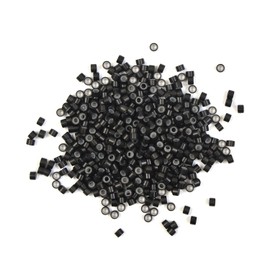 1000 Pcs Hair Extension Beads Silicone Lined Micro Links Beads 4.5 mm Micro Beads for Hair Extensions (Black)