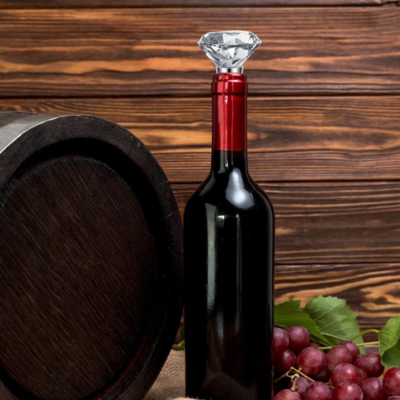 Elegaperma 2 PCS Crystal Wine Toppers For Wine Bottles, Crystal