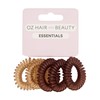 Oz Essentials Spiral Hair Ties 5 Pack - Browns