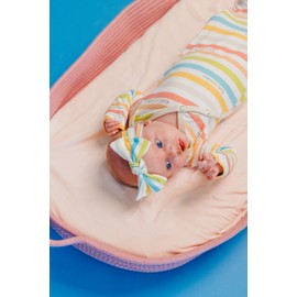 Copper Pearl Baby Stretchy Soft Knit Headband Bow 'CoComelon Stripe'