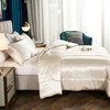 Bedding_Dreamer Satin Comforter Queen Silk Like Cream Comforter Silky Alternative