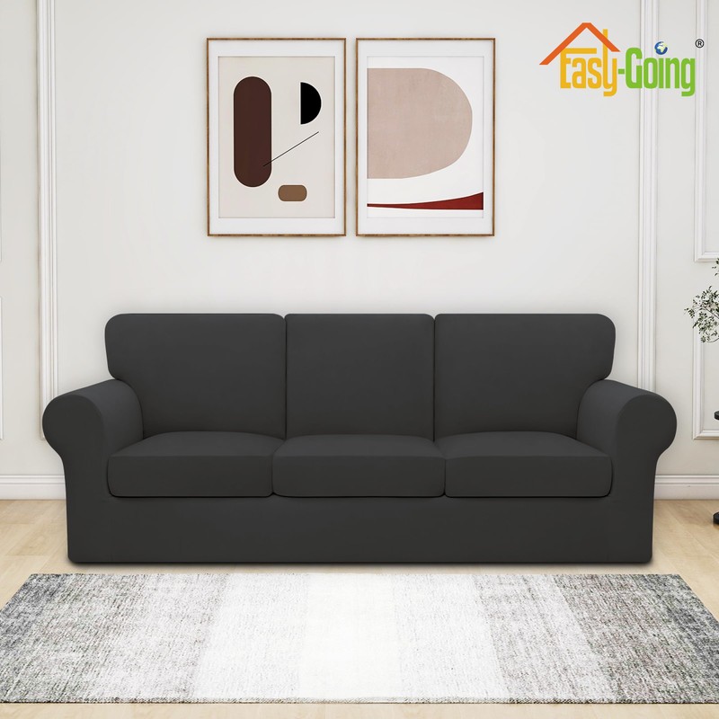 Easy-Going 7 Pieces Stretch Couch Cover Washable Sofa Cover Set