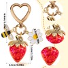 GONZTEL 1PscCute Strawberry Keychain Bag Charm Heart Keychain Strawberry Pendant