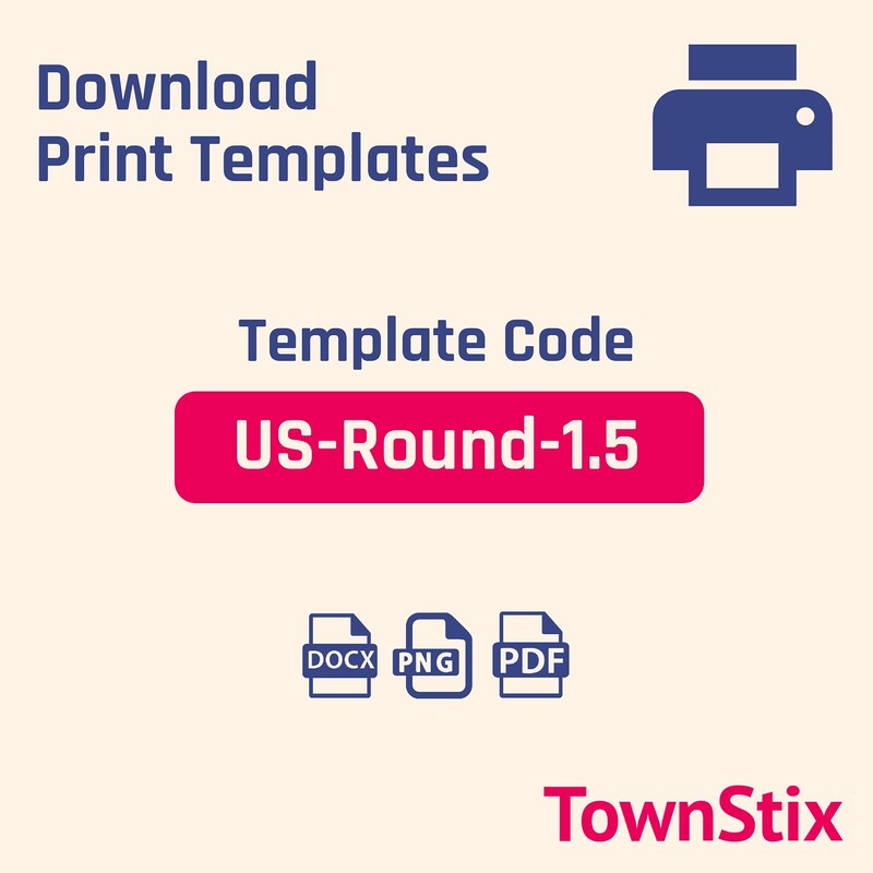 1.5" Round Matte White Sticker Label, Laser/Inkjet Printing - Letter