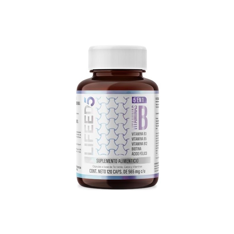 LIFEED Complejo B 120 Capsulas | Vitamina B12, Acido Folico,